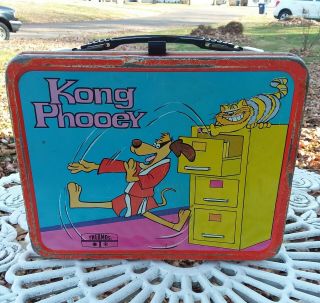 Vintage Hong Kong Phooey Metal Lunch Box 1975 King Seeley Hannah Barbera Rare.