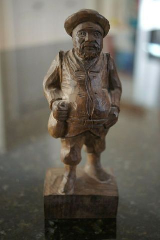Vintage German Black Forest Carved Wood Man Figure