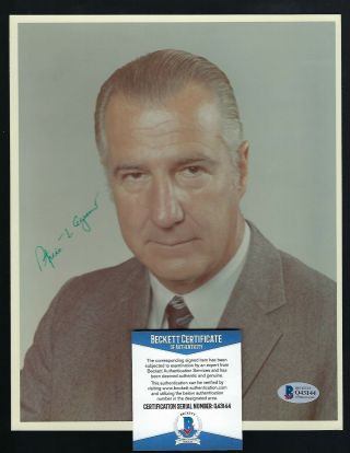 Spiro Agnew Signed 8x10 Vintage Photo Bas Authenticated 39th Us Vice President