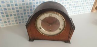 Vintage Wooden Mantel Clock With Perivale Westminster Chime Movement