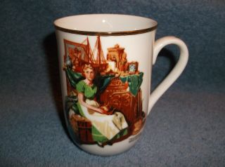 1985 Norman Rockwell Museum Dreams In The Antique Shop Porcelain Coffee Cup