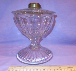 1880 - 1900 Beveled Panel Crystal Glass Table Oil Lamp