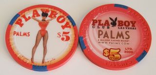 $5 Las Vegas Palms Playboy Don Lewis Casino Chip - Version 2 - Unc