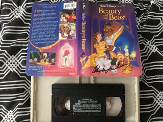 Angela Lansbury Signed Beauty And The Beast Vhs Cover Case Tape