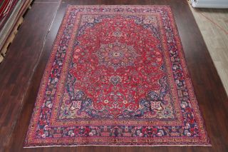 Vintage Traditional Floral RED Living Room Area Rug Hand - Knotted Oriental 9 ' x12 ' 3