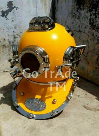 Vintage Us Navy Mark V Diving Divers Helmet Antique Sea Scuba Marine Diver