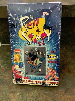 1993 Topps Ren And Stimpy Show Prismatic Cards/stickers Box Of 36 Packs