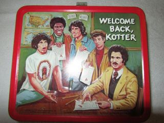 Vintage 1977 Welcome Back Kotter Aladdin Metal Lunchbox With Thermos Sweathogs
