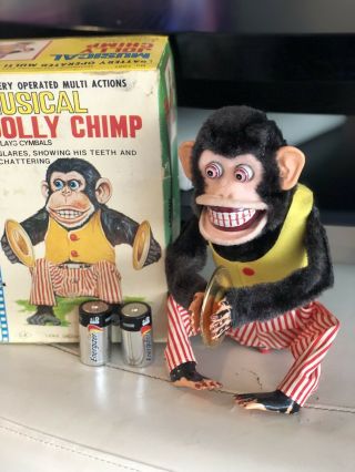 Vintage MUSICAL JOLLY CHIMP Toy Cymbal Monkey 1950’s 2