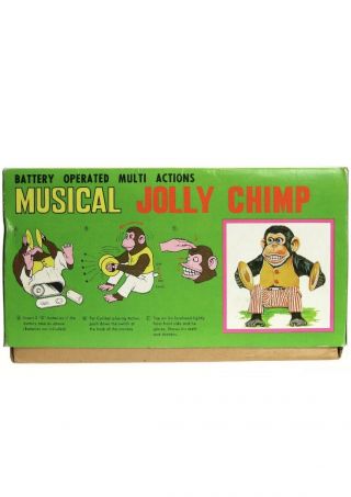 Vintage MUSICAL JOLLY CHIMP Toy Cymbal Monkey 1950’s 3