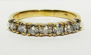 Fine Vintage Estate Signed 1.  8g 14k Gold.  56tcw Diamond Womans Wedding Ring 4.  5