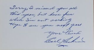 Carl Perkins Signed Autograph Authentic With Personal Note