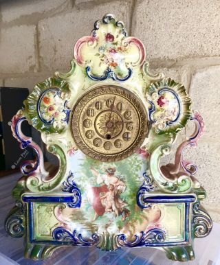 Antique Harley Jones Large Mantel Clock Ceramic