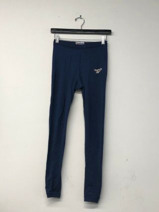 Vintage 80s Reebok Tight Running Pants Mens Sz S Womens Tights Leggings Blue