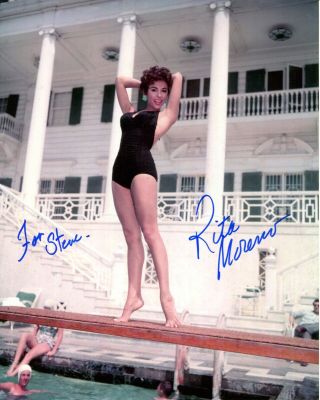 Rita Moreno Hand Signed 8x10 Color Photo,  Young,  Sexy Actress To Steve