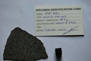 Meteorite martian shergottite,  NWA 12269,  huge full slice 16,  3 g 3