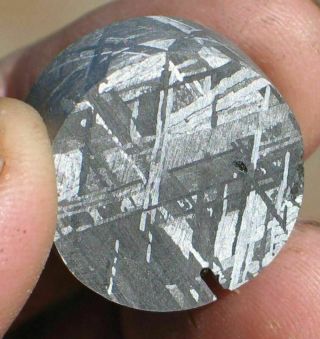 Gorgeous 25g Etched Gibeon Iron Meteorite Round Etch For Jewelry