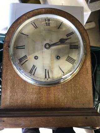 Large Vintage Mahogany Mantel Clock