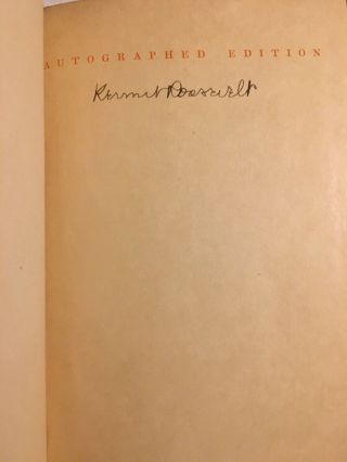 Kermit Roosevelt Signed Book “the Long Trail” Son Of Theodore Roosevelt