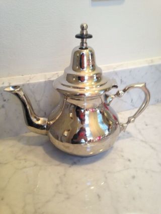 Vintage Inox Moroccan Small Teapot Serving Fes 8”