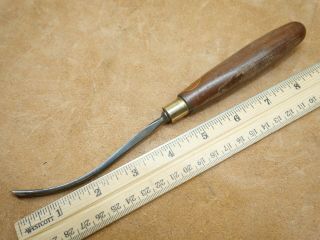 Old Tools Vintage Marples 1/4 " No.  14 Long Bent Wood Carving Gouge Chisel