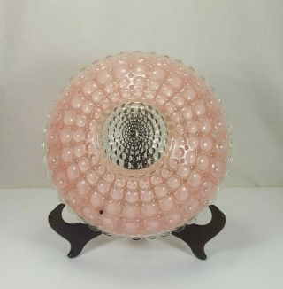 Art Deco Clear And Pink Hobnail Glass Ceiling Fixture Light Cover Shade
