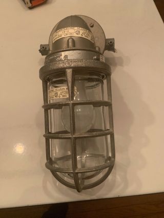 Killark Vintage Explosion Proof Cage Light With Mount - Industrial Decor St Louis