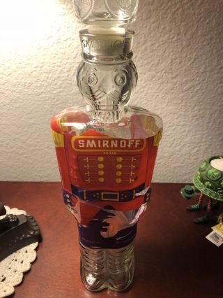 Smirnoff Vodka Toy Soldier Nutcracker Empty Glass Bottle (1998 Edition)