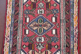 Vintage Geometric Hamedan Tribal Rug Hand - Knotted Foyer Entrance Carpet Wool 2x3