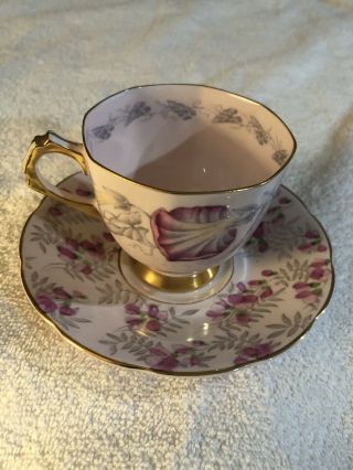 Vintage Tuscan Fine English Bone China Made In England Tea Cup Saucer Pink