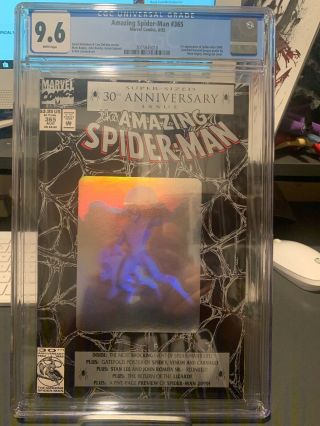 The Spider - Man 365 1st Appearance Of Spider - Man 2099 Cgc 9.  6 White Pgs