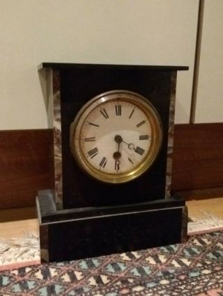 Antique French Slate/ Marble Mantel Clock