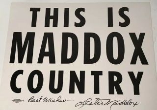 Lester Maddox Signed Political Election Poster Autographed 1960’s 14x11” Georgia