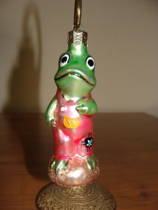 Christopher Radko Retired " Froggy " 4 " Blown Glass Ornament