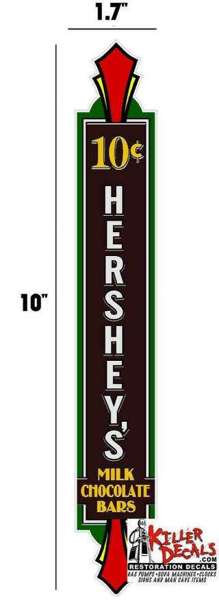 10 " - 10 Cent Vertical Hershey Candy Bar For Soda Pop Vending Machine Cooler