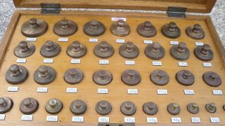 Vintage Brass Scale Weight Set 25g To 2250g