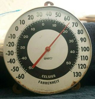 Vintage Outdoor Thermometer By Ohio Thermometer W/issues - 1110
