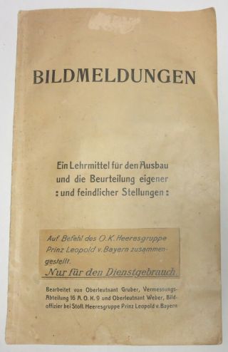 Rare Ww1 German Army Artllery Emplacement Instruction Book With Real Photograhs