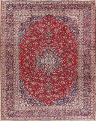 10 X 13 Wool Hand - Knotted Floral Traditional One - Of - A - Kind Oriental Area Rug Red