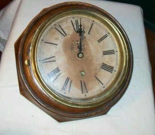 Antique Waterbury Oak Wall Clock