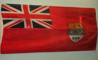 Handsome Ww2 Canadian Ensign Flag 27 X 57 Inches