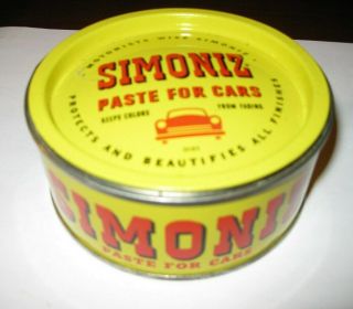 Vintage Simoniz Paste For Cars Can Simoniz Company Chicago Automobile Polish Tin