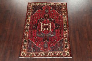 Geometric Tribal RED Bakhtiari Area Rug Hand - Knotted Oriental Wool Carpet 5 ' x7 ' 3