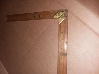 Vintage S.  T.  Taylor Wood And Brass Square Antique Tool