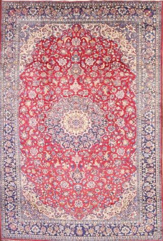SUMMER Vintage Traditional Floral RED BLUE Oriental Area Rug Carpet 9 ' x13 ' 2