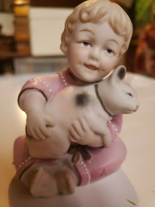 Ardalt Lenwile China Baby Girl With Cat Figurine 6588b Japan.  Hand Painted