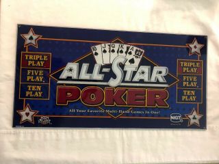 Vintage Casino Slot Machine All - Star Poker Glass Triple Five Ten Play