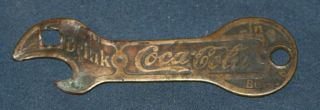 Drink Coca Cola Brass Bottle Opener C.  1910 - 20