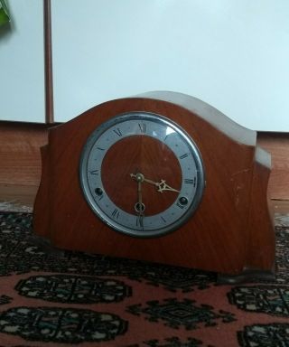 Antique Art Deco Anvil Mantle Clock Westminster Chime Running