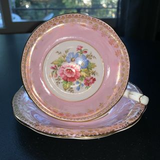 Vintage Tea Cup/saucer Queen Anne Fine Bone China England Numbered W/gold Accent